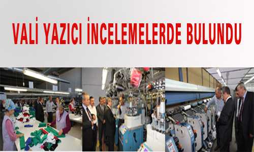 VALİ YAZICI İNCELEMELERDE BULUNDU