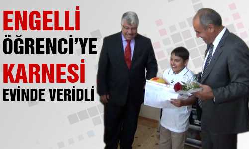 SORGUN’DA ENGELLİ ÖÐRENCİNİN EVİNDE KARNE SEVİNCİ