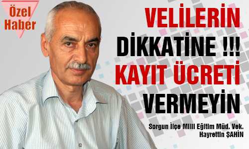 ÖÐRENCİ KAYIT ÜCRETİ VERMEYİN