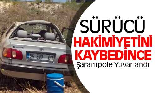 Araç Şarampole Yuvarlandı 4 Yaralı