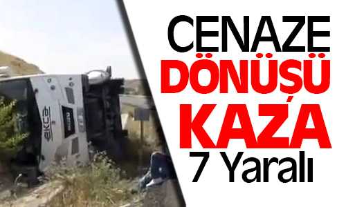 Taziyeden Dönen İşçiler Kaza Yaptı 7 Kişi Yaralı
