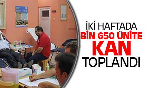 Kızılay 2 Haftada Bin 650 Ünite Kan Topladı