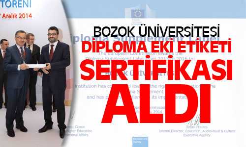 BÜ Diploma Eki Etiketi Sertifikası Aldı