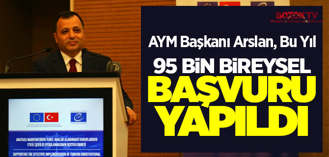 AYM Başkanı Arslan, bu yıl 95 bin bireysel başvuru yapıldı