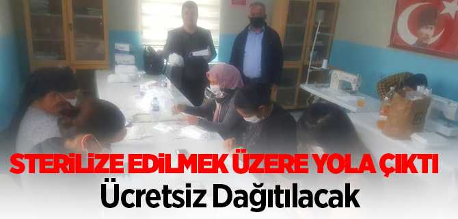 Çayıralan'da Halk Eğitim Gönüllü İşbirliğiyle Vatandaşa Ücretsiz Maske Üretiliyor