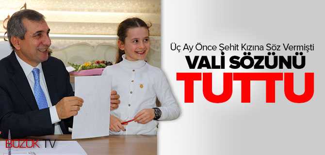 Vali Yazıcı Verdiği Sözü Tuttu